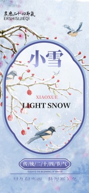 创意简约小雪节气海报设计