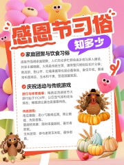 时尚感恩节小红书自媒体封面海报