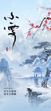 创意简约小雪节气海报设计