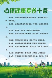 心理健康素养十条海报挂图