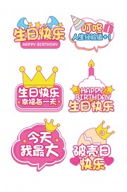 生日快乐趣味美陈手举牌