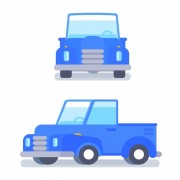 卡通货车正面侧面矢量图素材