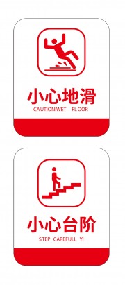 小心地滑安全标识安全警示牌
