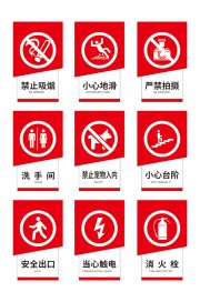 禁止吸烟小心地滑安全警示牌