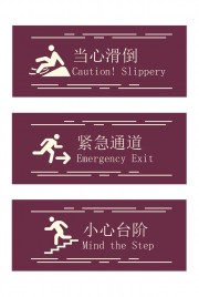 小心台阶安全警示牌