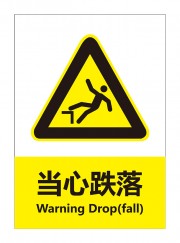 当心跌落安全警示牌