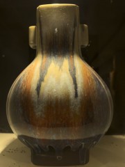 双耳窑变釉陶瓷花瓶