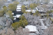 古建筑雪景航拍图片素材