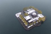 雪中历下亭古建筑风光