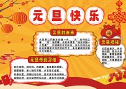 喜庆2026年元旦节新年小报
