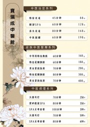 中医馆价目表图片素材下载