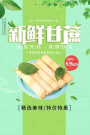 新鲜甘蔗水果海报图片素材