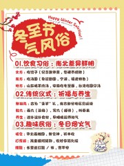 简约冬至节气习俗小红书封面海报