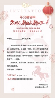 公司迎新年会盛典邀请函海报
