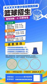 篮球班招生海报图片素材下载