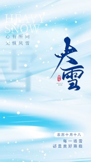卡通简约传统二十四节气大雪海报