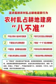 农村乱占耕地建房八不准宣传海报下载