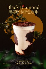 黑巧摩卡特色咖啡宣传海报