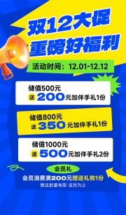 双十二电商购物节海报