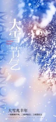 诗意清雅风中国传统节气大雪广告