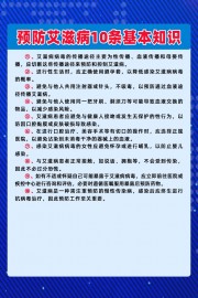 预防艾滋病10条基本知识海报