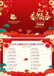 喜庆新年企业晚会节目单模板