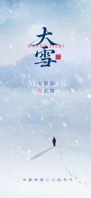 暴风雪主题大雪节气广告