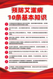 预防艾滋病10条基本知识展板图片下载