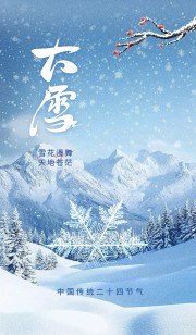 山中雪景大雪节气广告