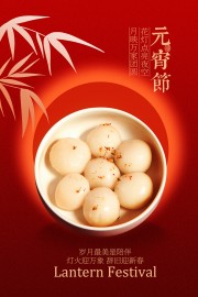 万家团圆元宵节传统节日海报