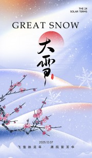 清新大雪节气海报
