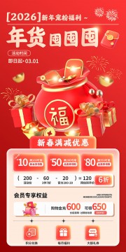 2026年货节新年宠粉福利海报