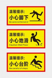 小心脚下温馨提示警示牌