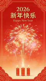 2026新年快乐海报图片下载