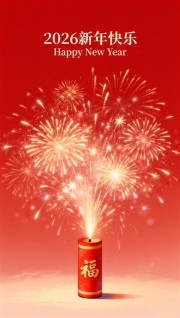 2026新年烟花绽放喜庆背景图片素材