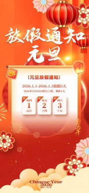 元旦放假通知海报图片素材