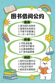 图书馆图书借阅公约宣传展板下载