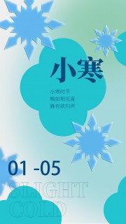 简约小寒节气海报