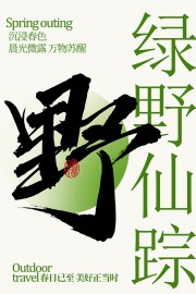 绿野仙踪春季户外踏青宣传海报