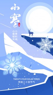 小寒中国传统节气海报