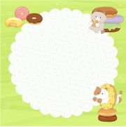 儿童快餐美食食谱便签纸卡通边框图片素材