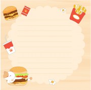 卡通餐饮便签纸图片素材