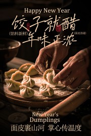 新年包饺子享传统年味美食海报