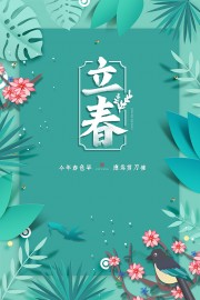 现代简约风立春时节中国传统节气海报