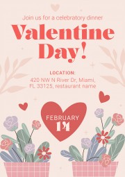 粉色浪漫情人节邀请函模板