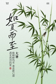 翠竹摇曳大暑传统节气海报