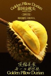 口齿留香新鲜榴莲活动海报