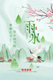 清新风雨水节气广告