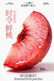 一口爆汁软嫩清甜桃子水果海报