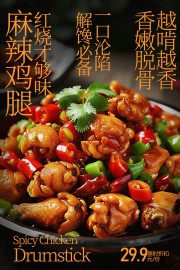 爆炒辣子鸡美食海报图片素材